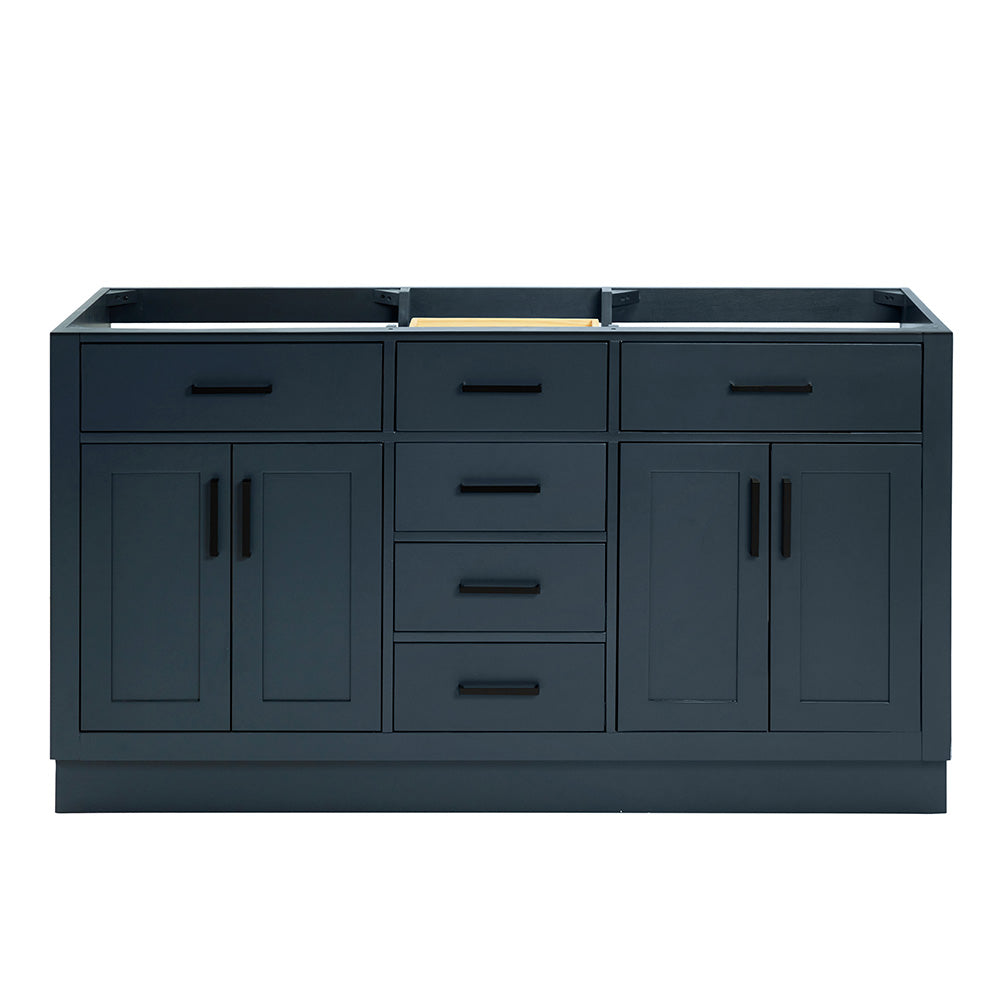 Isabella 60-inch Midnight Blue base cabinet on white back ground front view main image