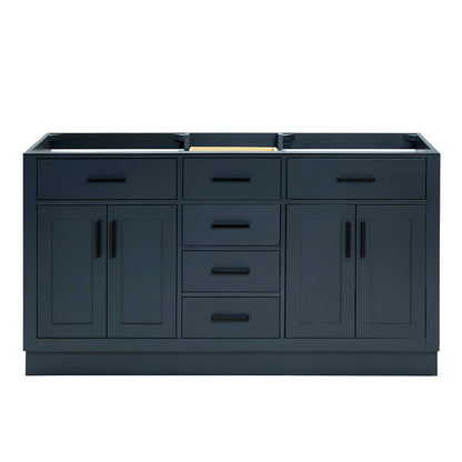 Isabella 60-inch Midnight Blue base cabinet on white back ground front view main image