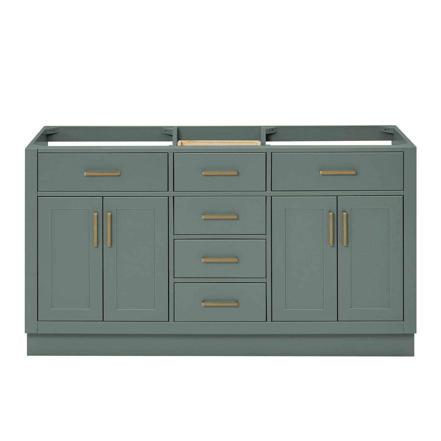 Isabella 60-inch Vintage Green base cabinet on white back ground front view main image