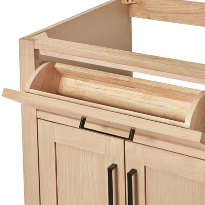 Isabella 60-inch Natural Oak base cabinet on detail 1