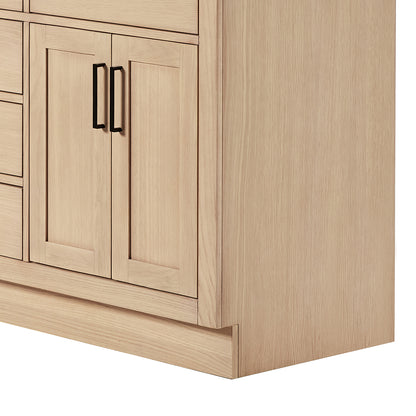 Isabella 60-inch Natural Oak base cabinet on detail 2