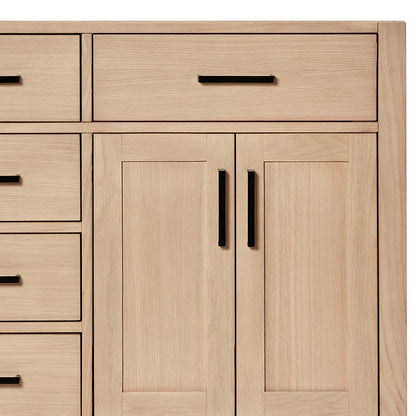Isabella 60-inch Natural Oak base cabinet on detail 3