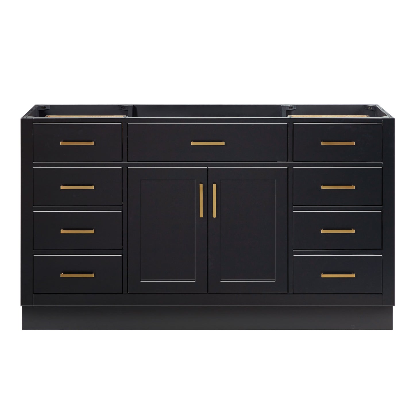 Isabella 60-inch Black base cabinet on white back ground front view main image