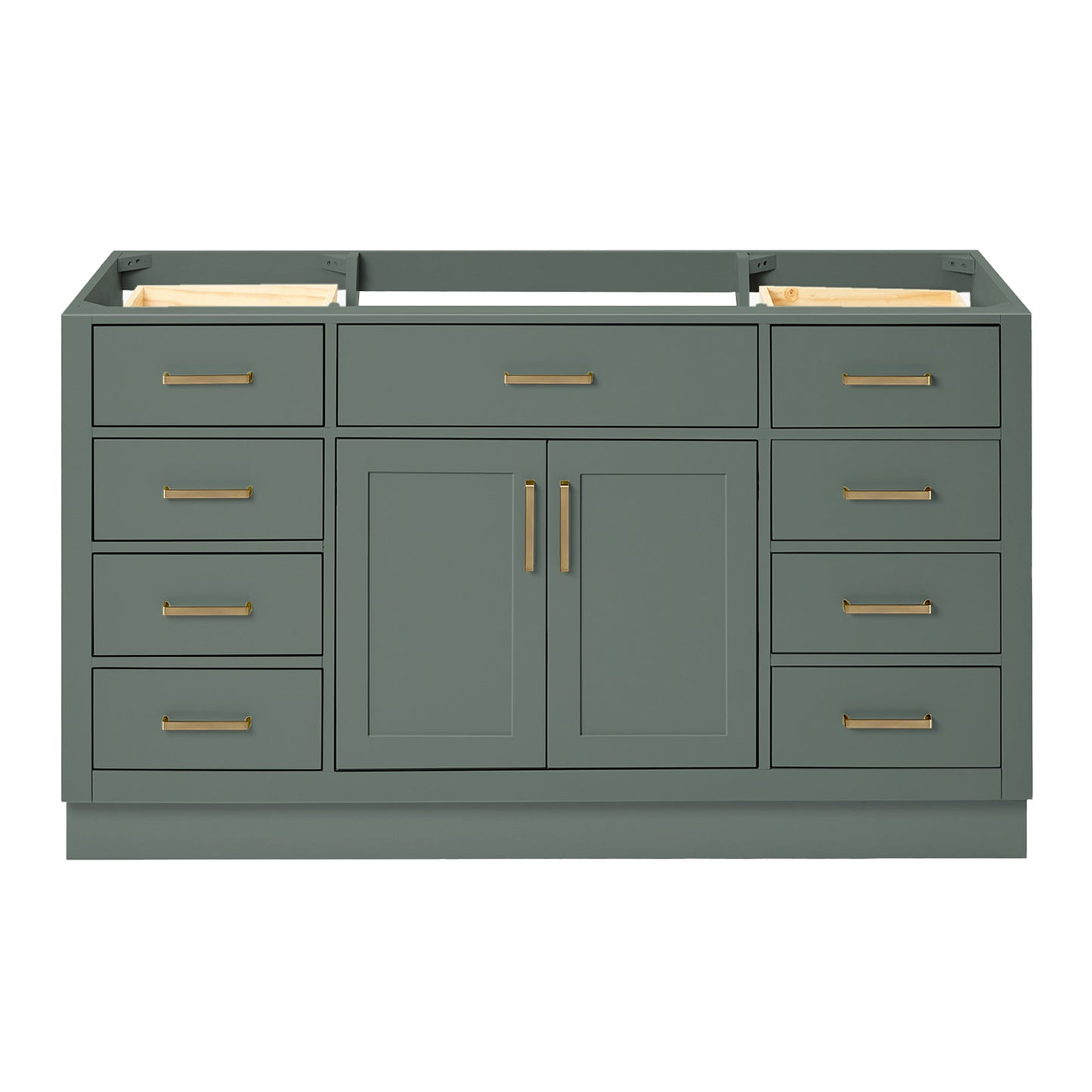 Isabella 60-inch Vintage Green base cabinet on white back ground front view main image