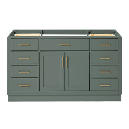 Isabella 60-inch Vintage Green base cabinet on white back ground front view main image