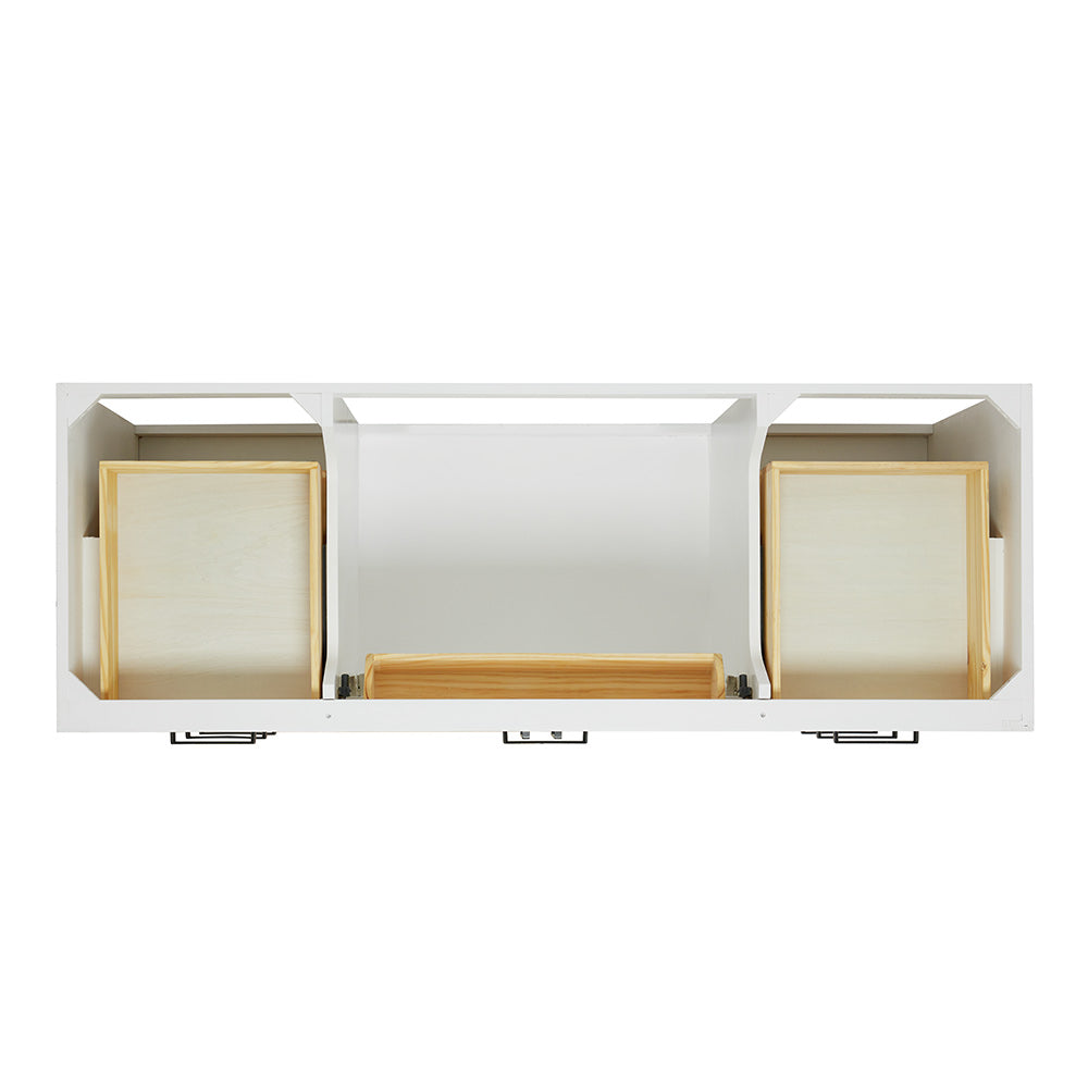 Isabella 60-inch White base cabinet on white back ground top down