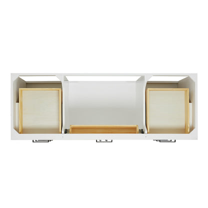 Isabella 60-inch White base cabinet on white back ground top down