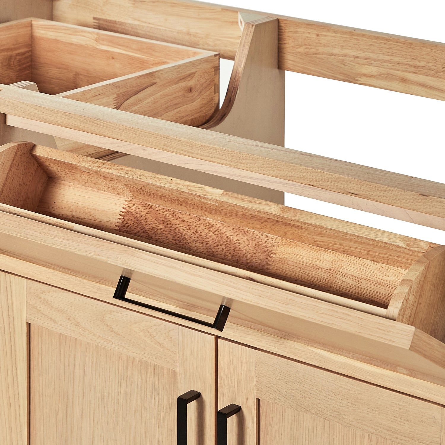 Isabella 60-inch Natural Oak base cabinet on detail 1
