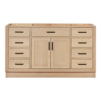 Isabella 60-inch Natural Oak base cabinet on white back ground front view main image