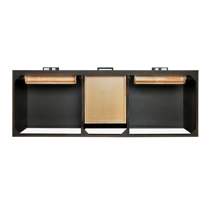 Isabella 60-Inch Brown Oak bathroom vanity on white background – product photo 7