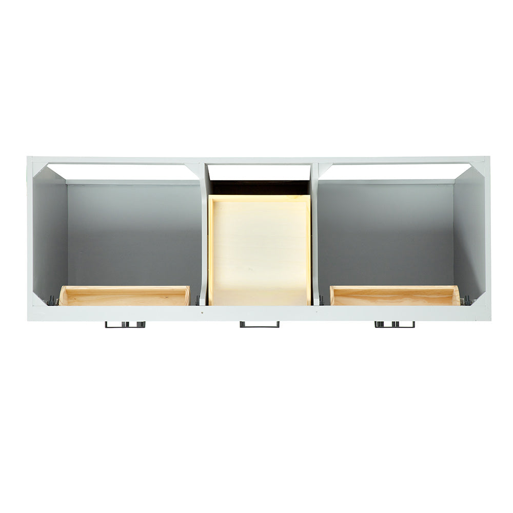 Isabella 60-Inch Grey bathroom vanity on white background – product photo 3
