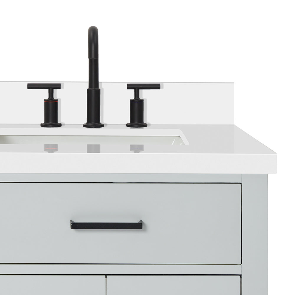 Isabella 60-Inch Grey bathroom vanity on white background – product photo 5