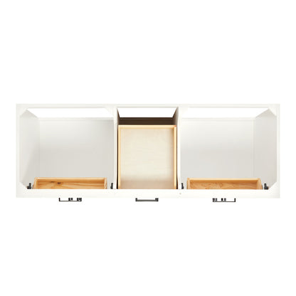 Isabella 60-Inch White bathroom vanity on white background – product photo 3