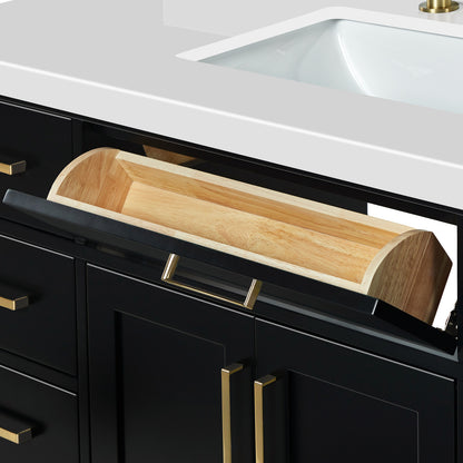 Isabella 60-Inch Black bathroom vanity on white background – product photo 3