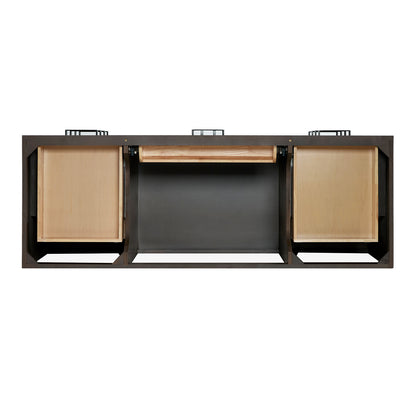 Isabella 60-Inch Brown Oak bathroom vanity on white background – product photo 7