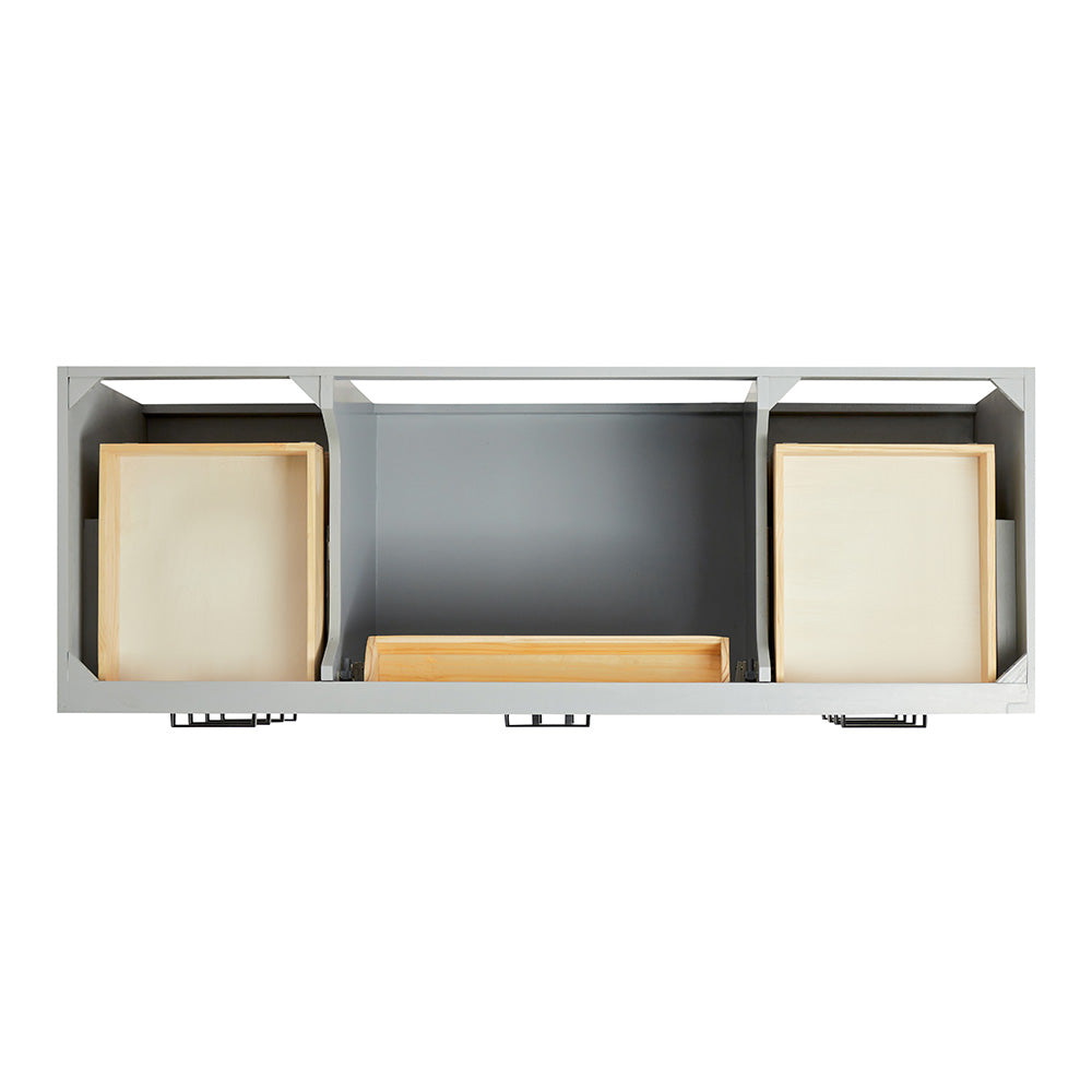 Isabella 60-Inch Grey bathroom vanity on white background – product photo 3