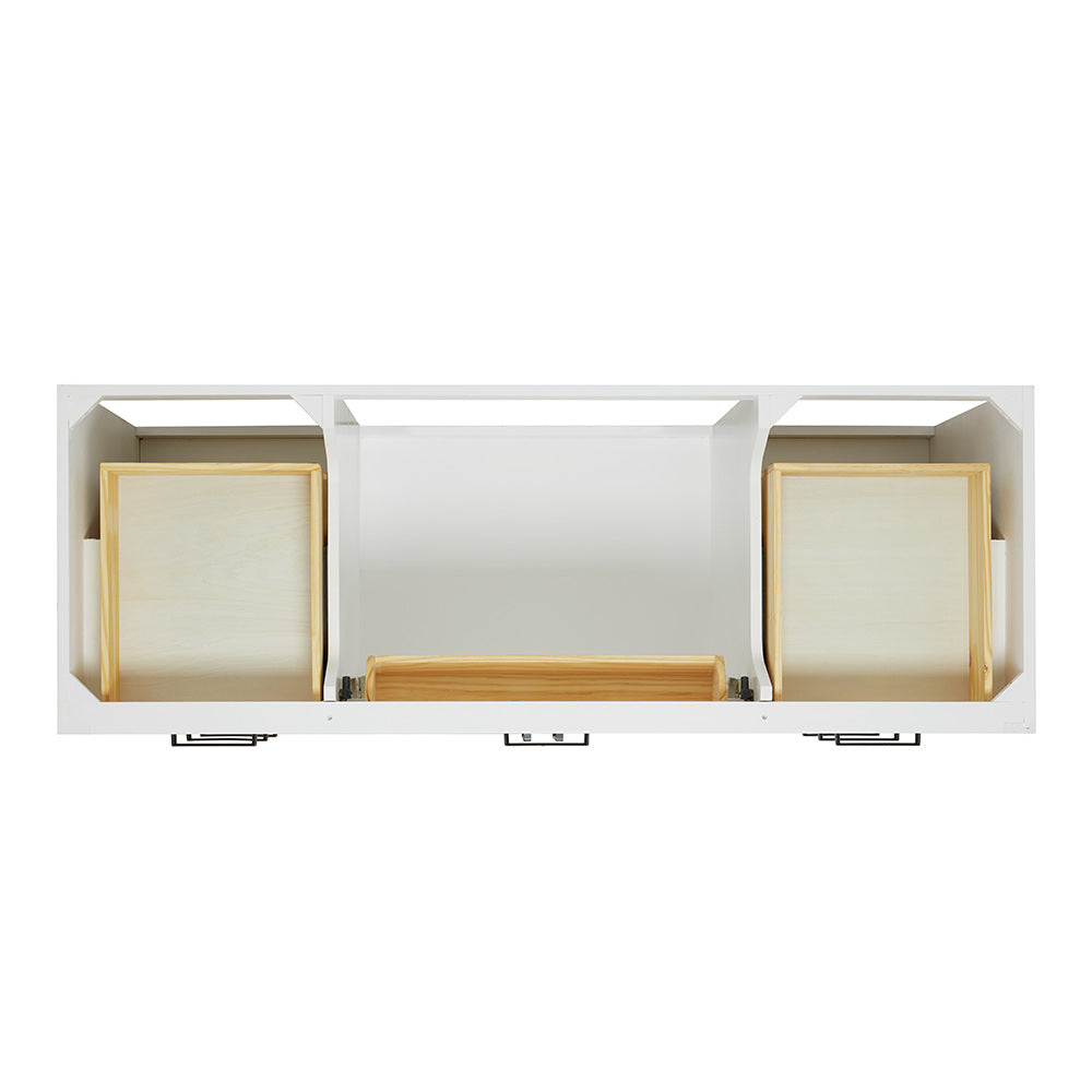 Isabella 60-Inch White bathroom vanity on white background – product photo 3