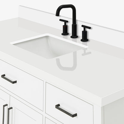 Isabella 60-Inch White bathroom vanity on white background – product photo 5