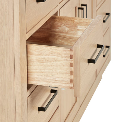 Isabella 60-Inch White Oak bathroom vanity on white background – product photo 3