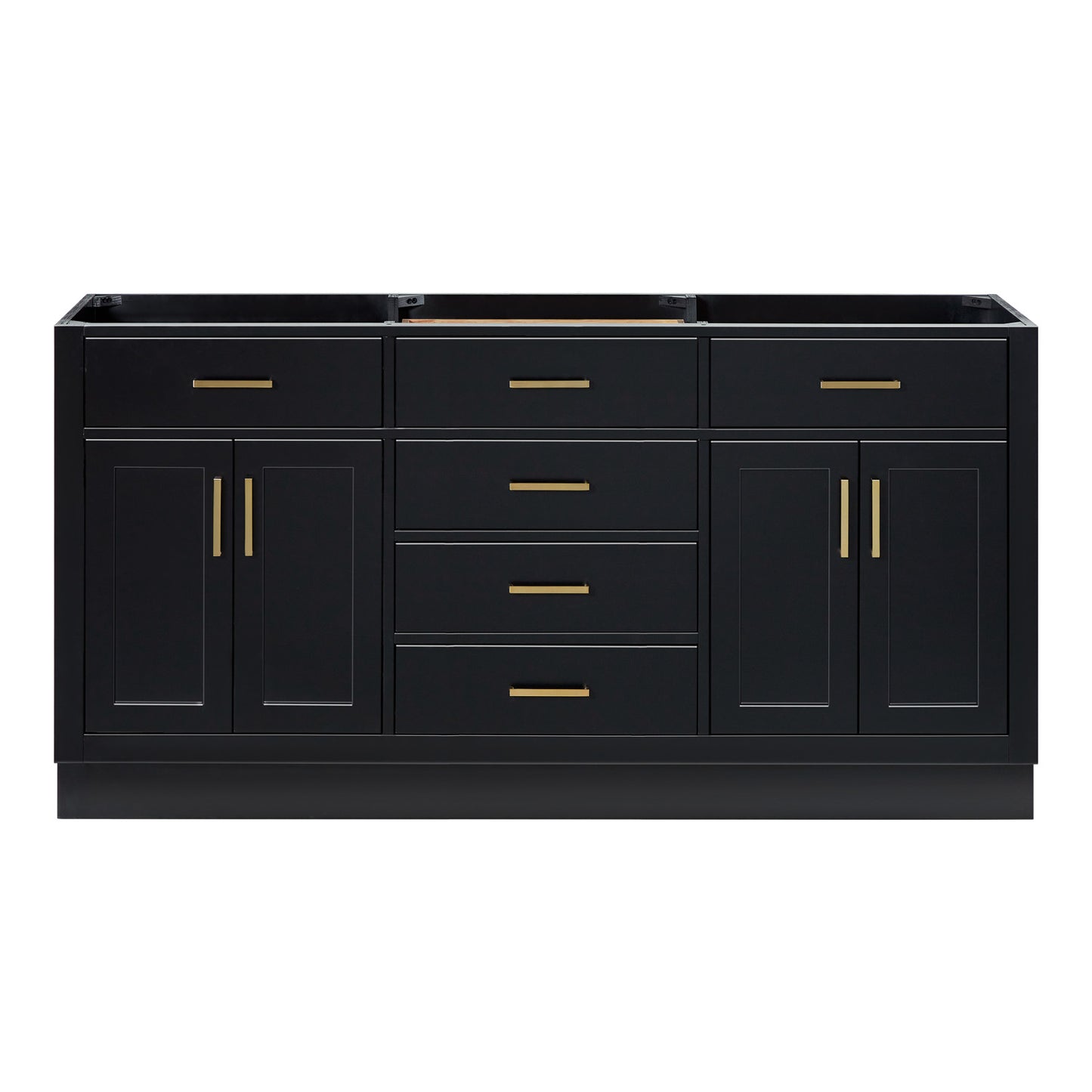 Isabella 66-inch Black base cabinet on white back ground front view main image