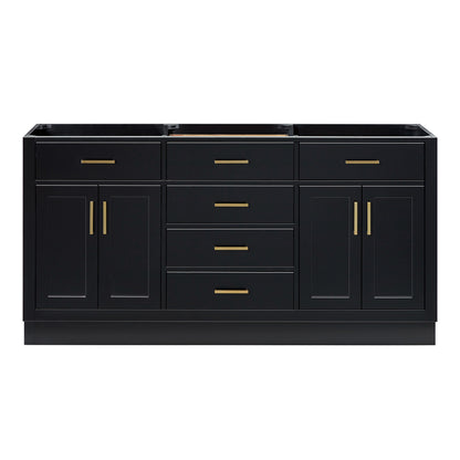 Isabella 66-inch Black base cabinet on white back ground front view main image