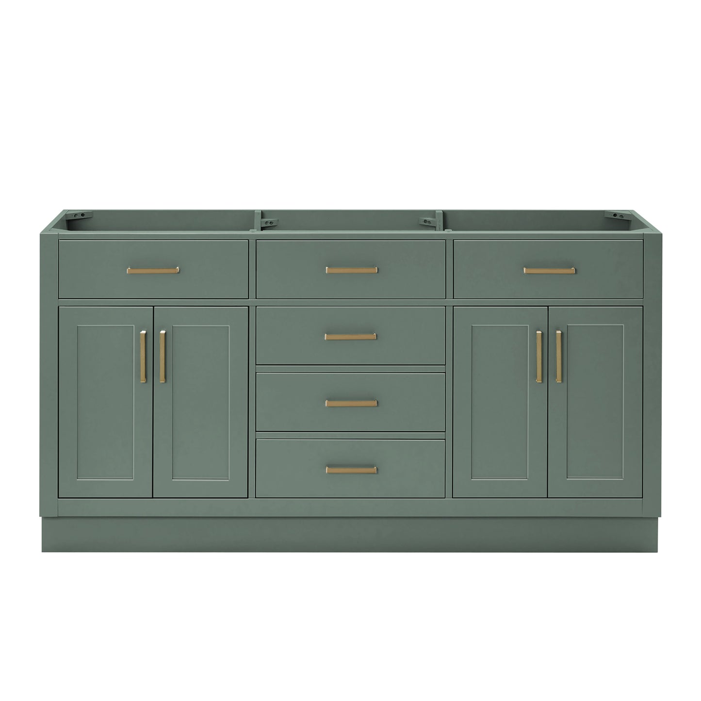 Isabella 66-inch Vintage Green base cabinet on white back ground front view main image