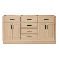 Isabella 66-inch Natural Oak base cabinet on white back ground front view main image