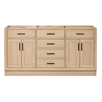 Isabella 66-inch Natural Oak base cabinet on white back ground front view main image