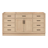 Isabella 66-inch Natural Oak base cabinet on white back ground front view main image