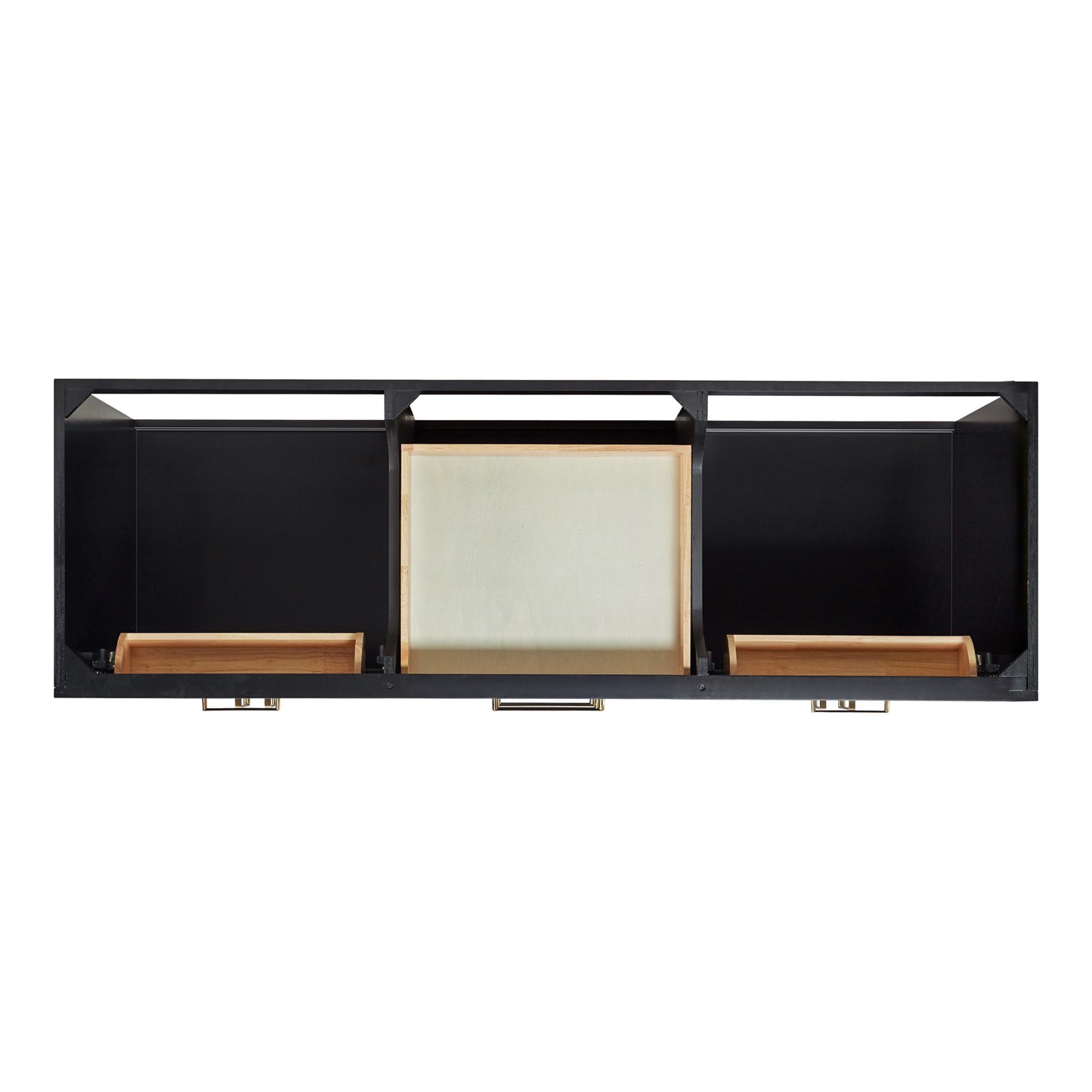 Isabella 66-Inch Black bathroom vanity on white background – product photo 2