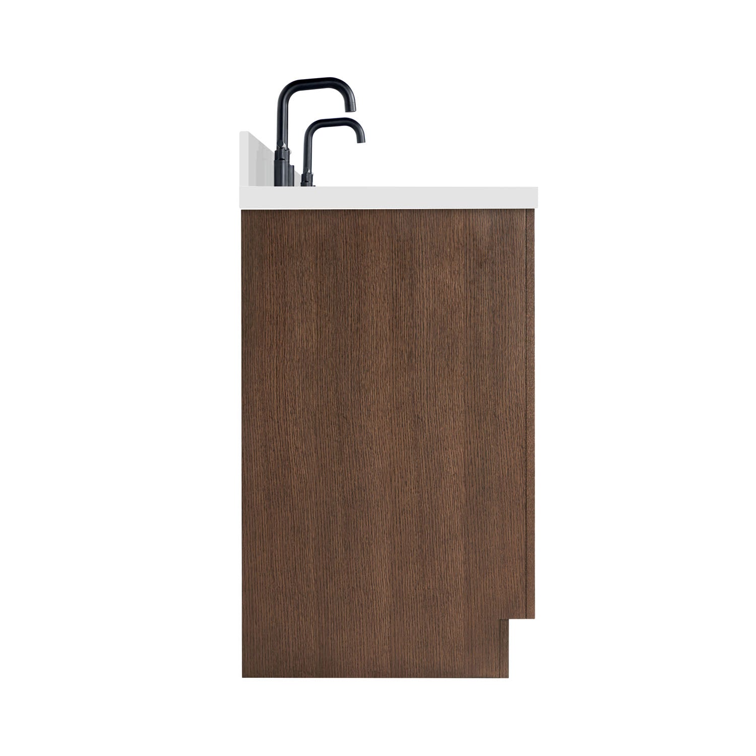 Isabella 66-Inch Brown Oak bathroom vanity on white background – product photo 4