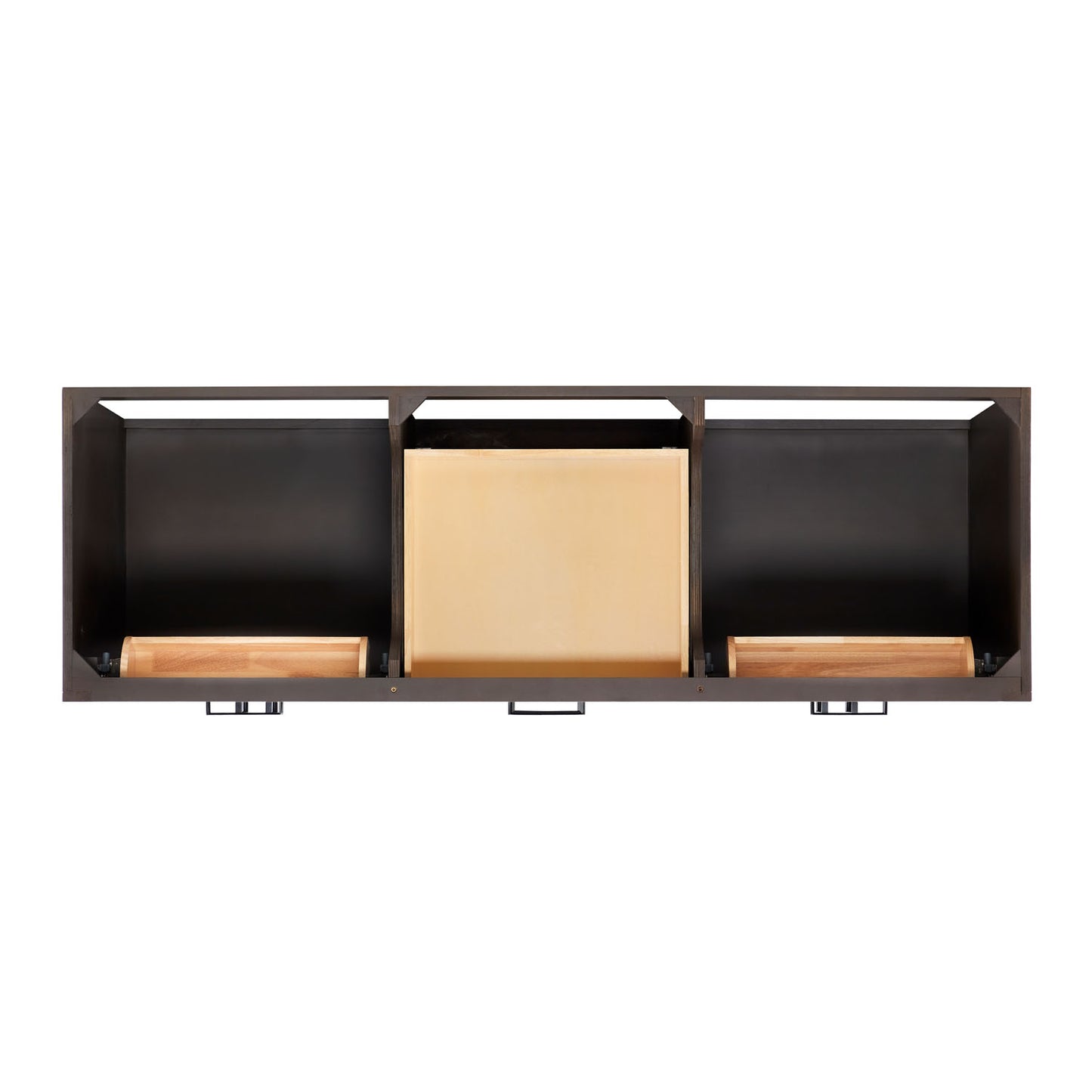 Isabella 66-Inch Brown Oak bathroom vanity on white background – product photo 7