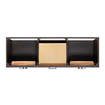 Isabella 66-Inch Brown Oak bathroom vanity on white background – product photo 7