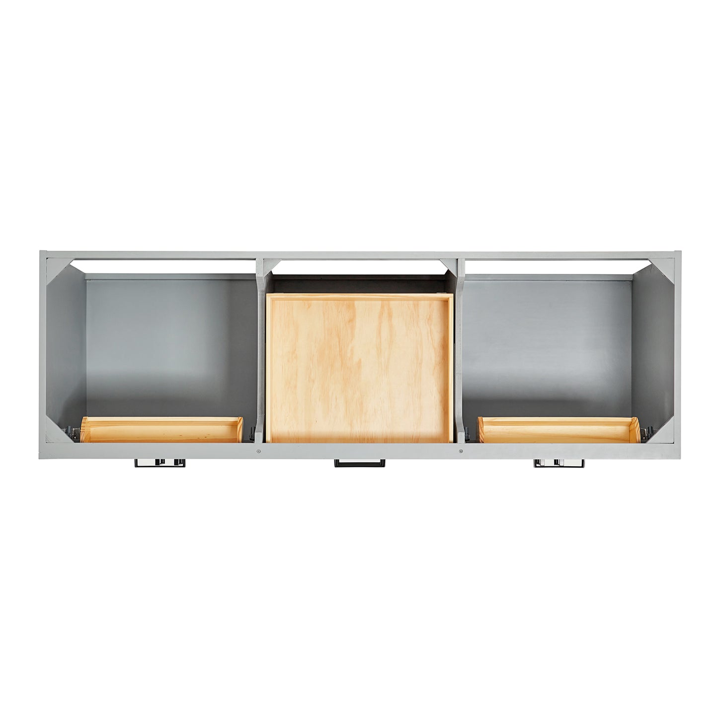 Isabella 66-Inch Grey bathroom vanity on white background – product photo 3