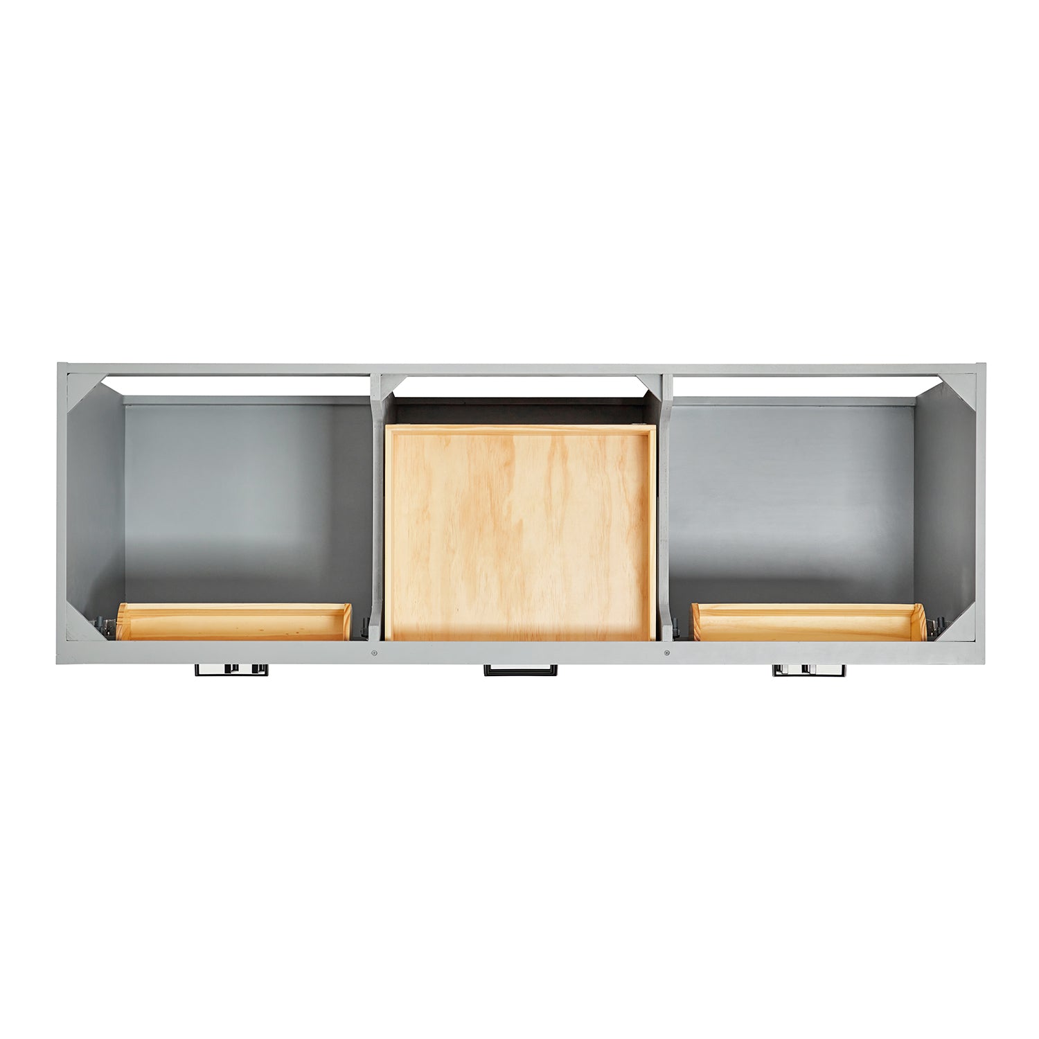 Isabella 66-Inch Grey bathroom vanity on white background – product photo 3