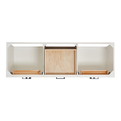 Isabella 66-Inch White bathroom vanity on white background – product photo 3