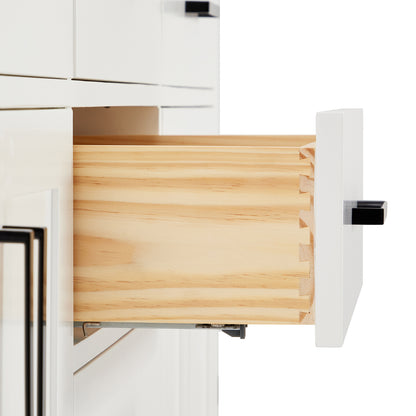 Isabella 66-Inch White bathroom vanity on white background – product photo 4