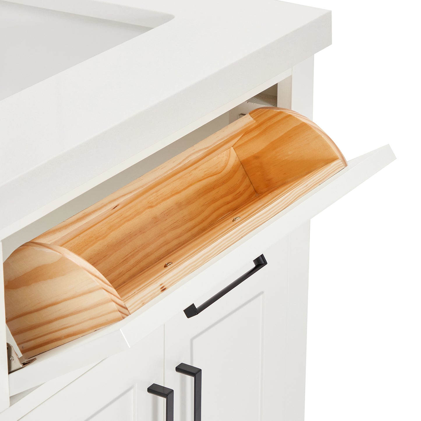 Isabella 66-Inch White bathroom vanity on white background – product photo 5