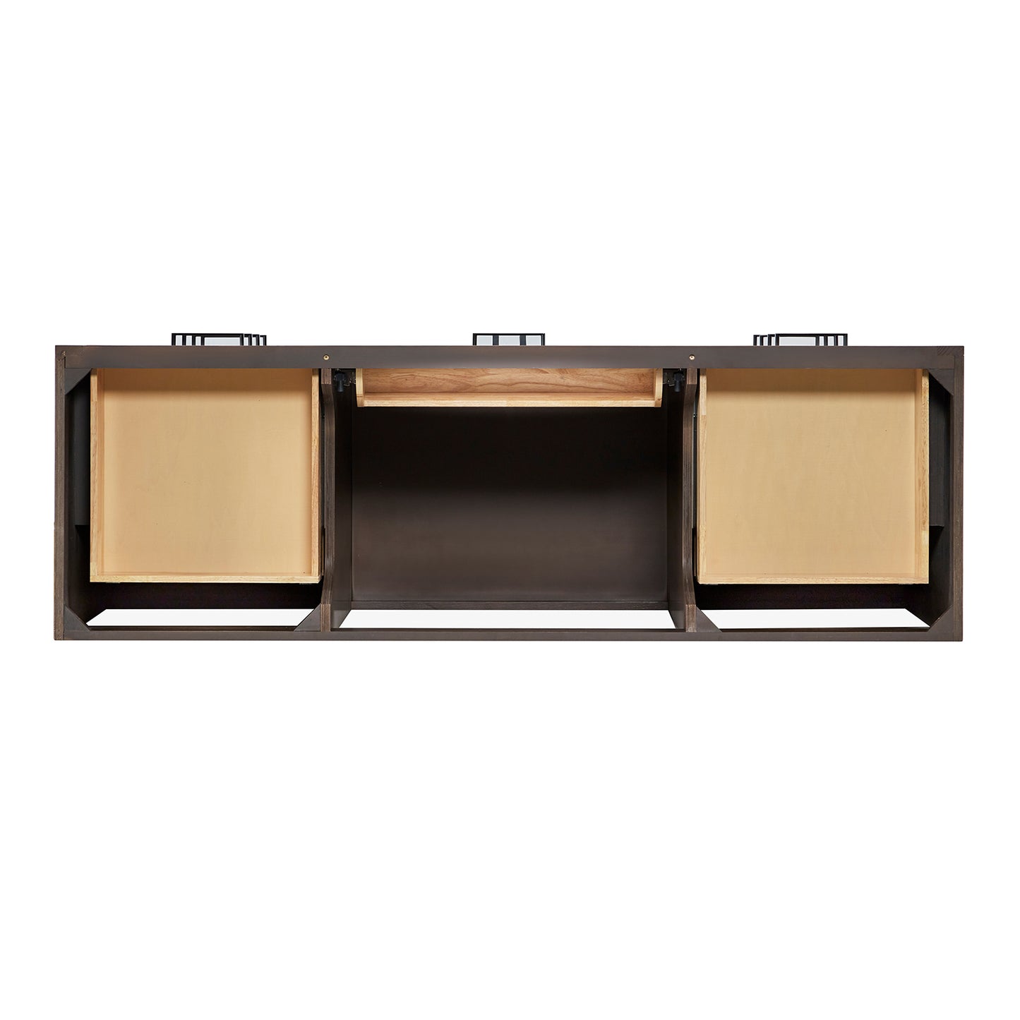 Isabella 66-Inch Brown Oak bathroom vanity on white background – product photo 7