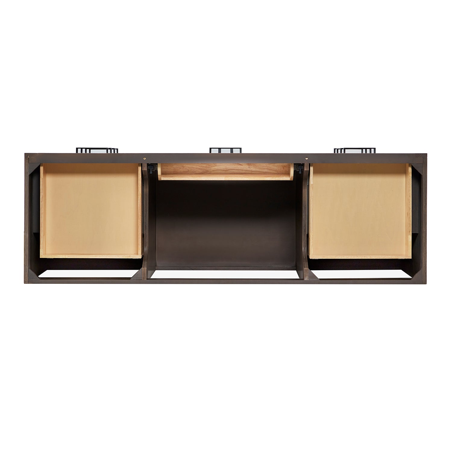 Isabella 66-Inch Brown Oak bathroom vanity on white background – product photo 7