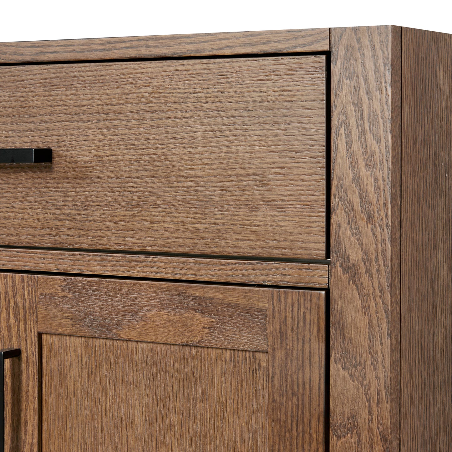 Isabella 66-Inch Brown Oak bathroom vanity on white background – product photo 9