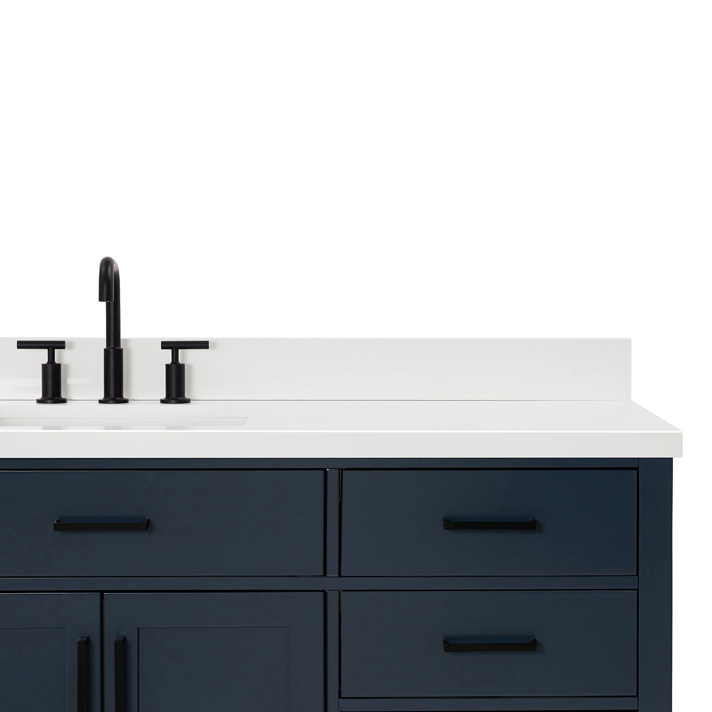 Isabella 66-Inch Midnight Blue bathroom vanity on white background – product photo 5