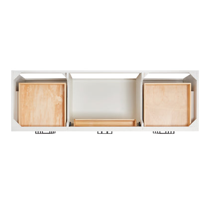 Isabella 66-Inch White bathroom vanity on white background – product photo 3