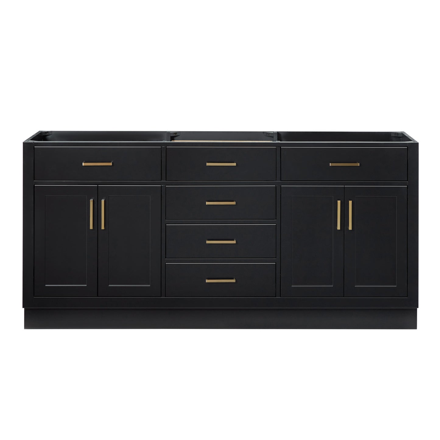 Isabella 72-inch Black base cabinet on white back ground front view main image