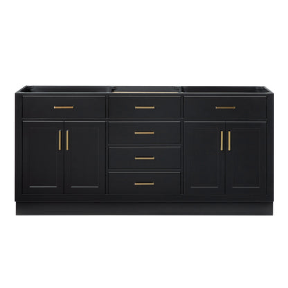 Isabella 72-inch Black base cabinet on white back ground front view main image
