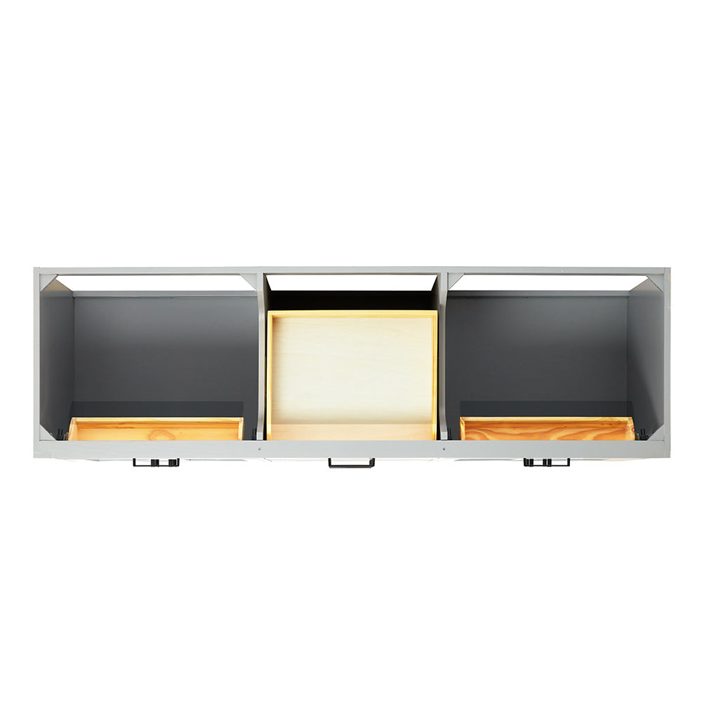 Isabella 72-inch Grey base cabinet on white back ground top down