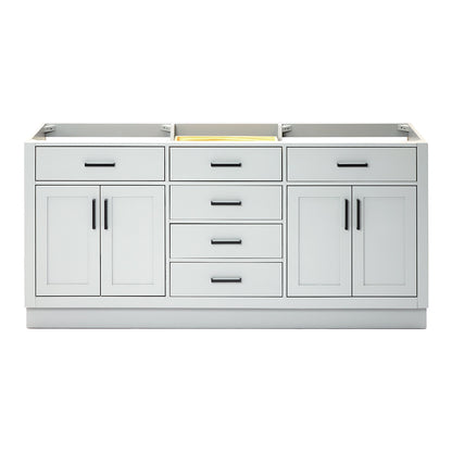 Isabella 72-inch Grey base cabinet on white back ground front view main image
