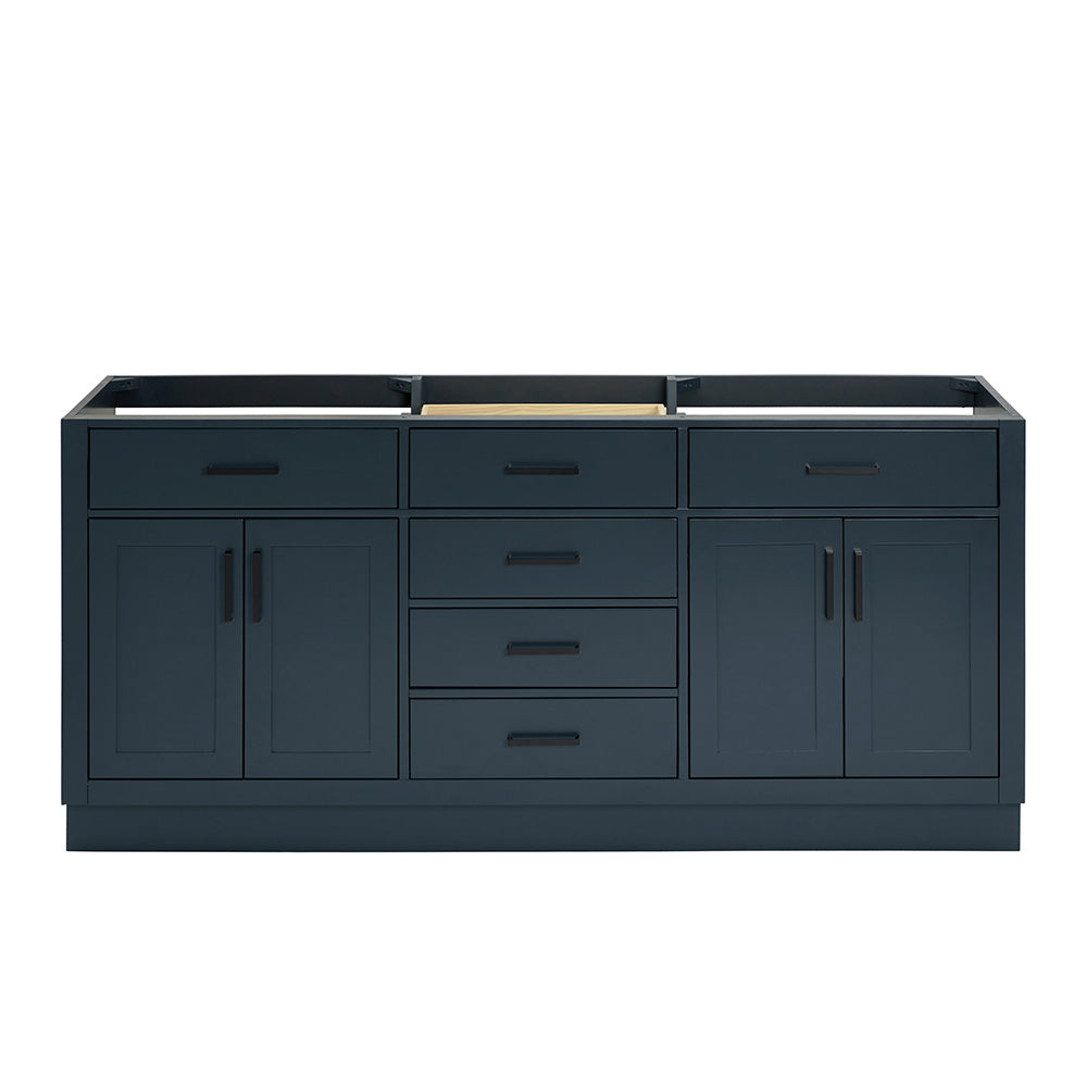 Isabella 72-inch Midnight Blue base cabinet on white back ground front view main image