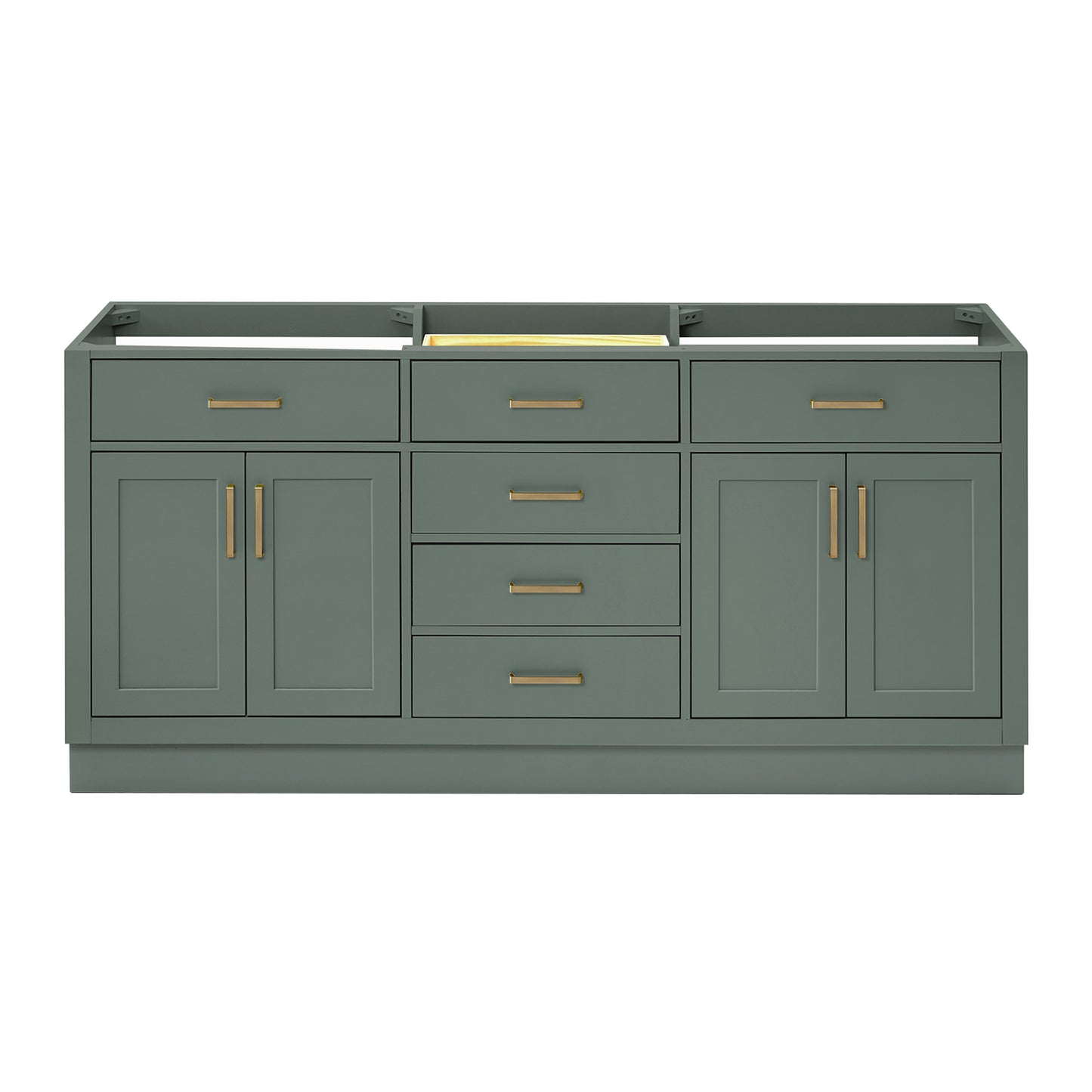 Isabella 72-inch Vintage Green base cabinet on white back ground front view main image