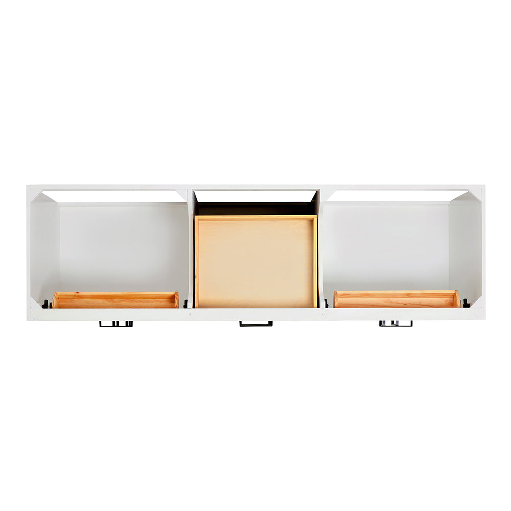 Isabella 72-inch White base cabinet on white back ground top down